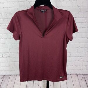 Kerrits Ice Fil® Lite Short Sleeve Riding Shirt Burgundy Size XL